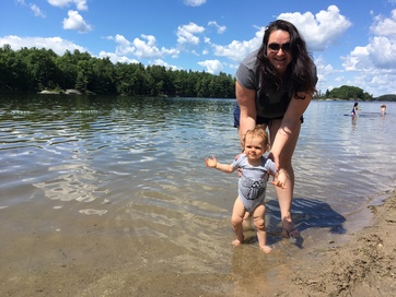 Our daughter in the lake