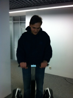 Sergey trying a Segway